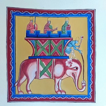 Eléphant portant une tour guerrière - Bestiaire du 13ème siècle