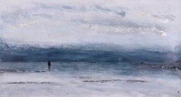 Immensité 130x70cm Laque sur papier marouflé sur bois