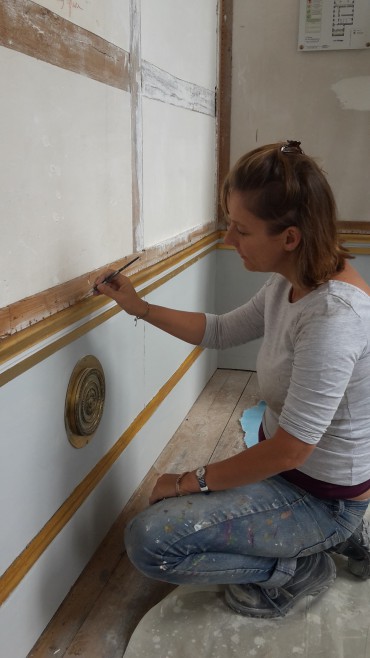 Restauration d'un salon du château de Fontainebleau