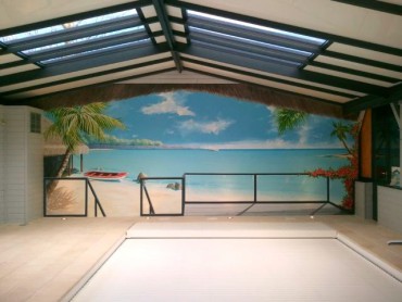 trompe l'oeil piscine intérieure