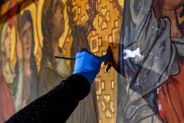 Peintures murales, tambour du dôme de Notre Dame de Bon Port, Nantes