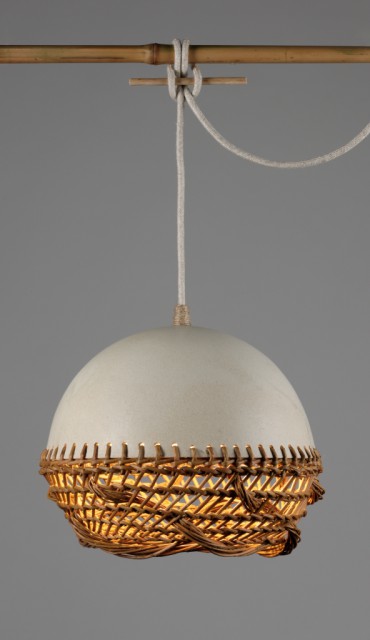 Luminaire d'argile ET D'OSIER, Hokusai