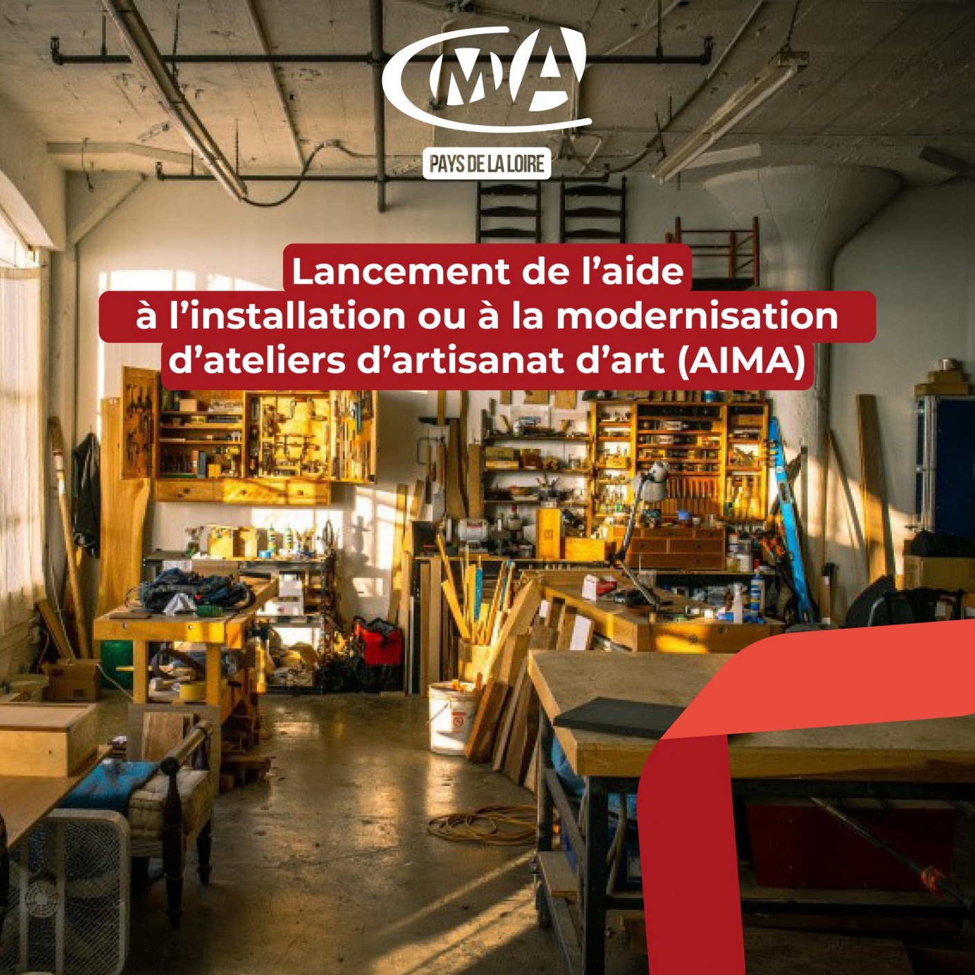 Aide à l'installation d'équipement ou de modernisation des ateliers d'artisans d'art 2025 (AIMA)