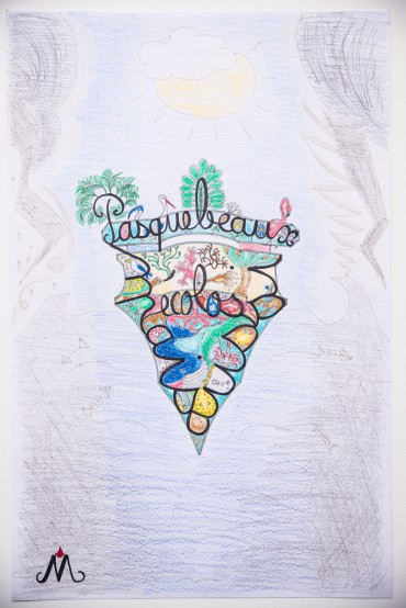 Dessin Pasquebeaux écolos (tapisserie en cours)